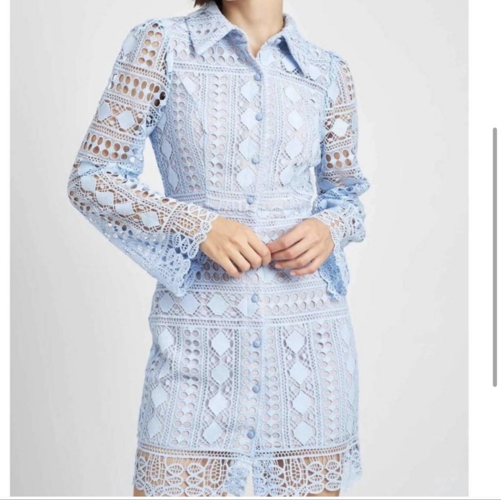 En Saison Light Blue Janelle Mini Dress